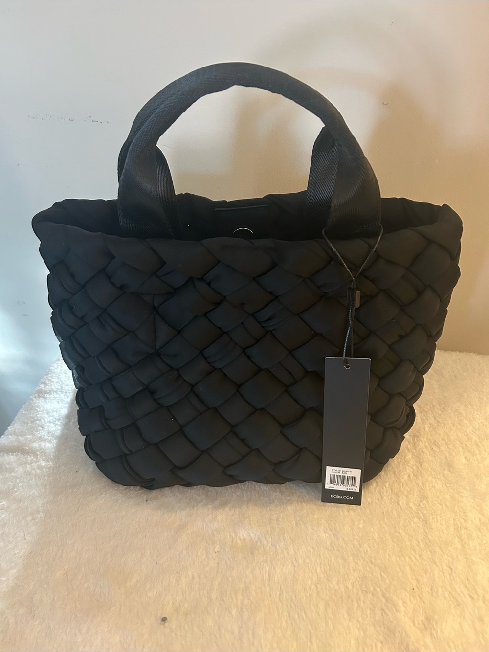 BCBGMaxAzria Black Woven Tote Bag